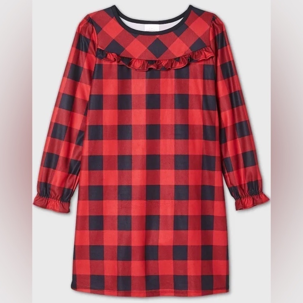 Wondershop Girl's Black and Red Ruffled Sleepwear Size 8